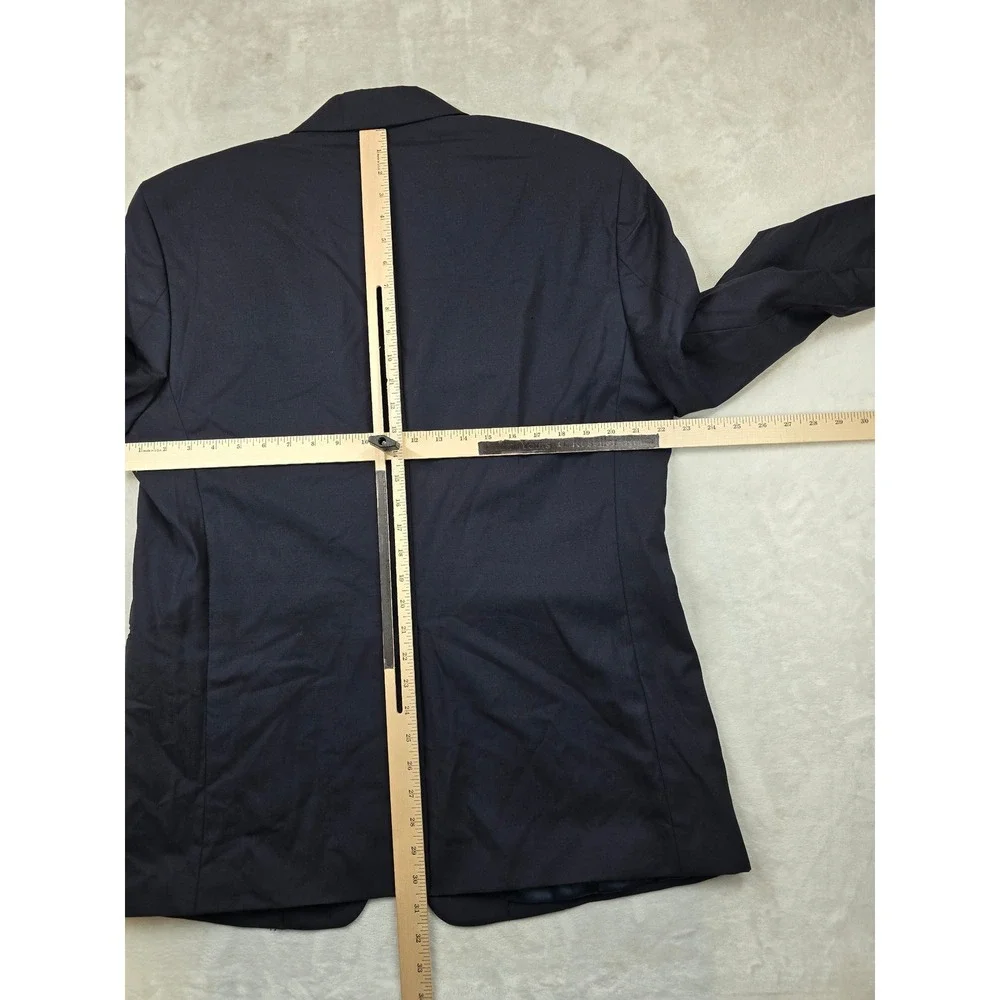 JoS A Bank Blazer Mens 44R Navy‎ Blue 100% Wool Gold Button Sport Coat Classic